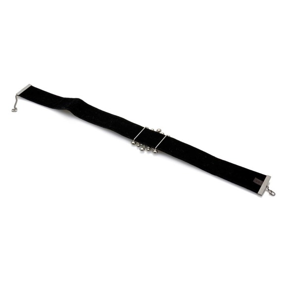 CHANEL black velvet wide Pastae belt large crystal buckle 06 rare 36 90 main image 6